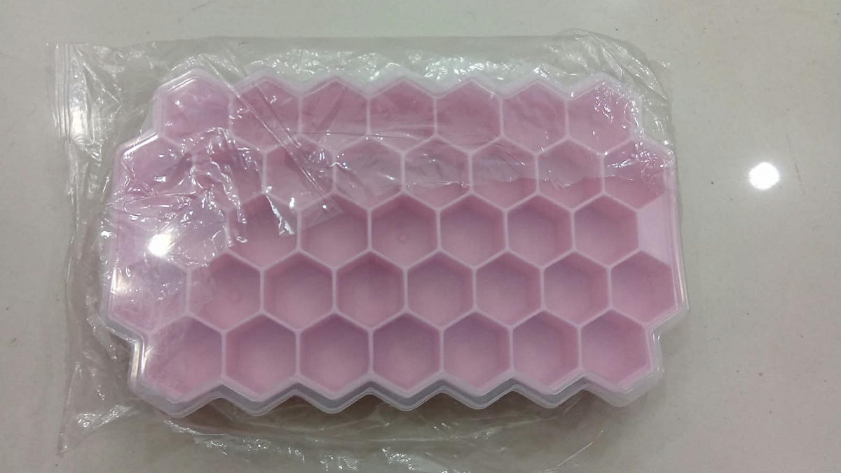 Silicone Honeycomb Ice Cube Tray with Lid