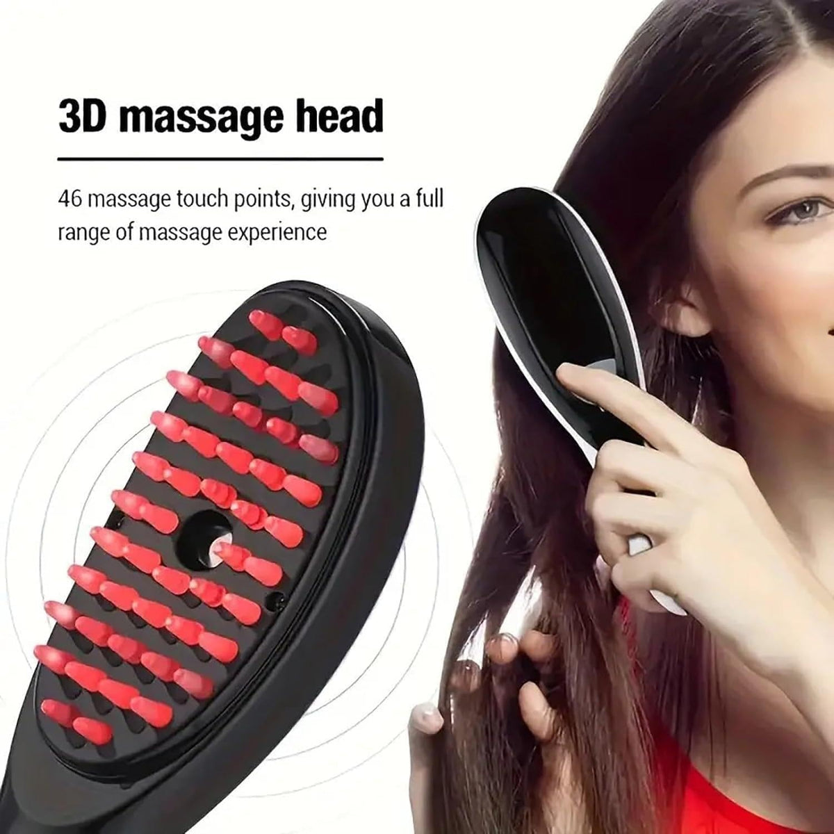 Electric 3D Scalp Massage Comb with Steam Spray & Red Blue Light Therapy - Haircare Accessory Designed For Scalp Massage