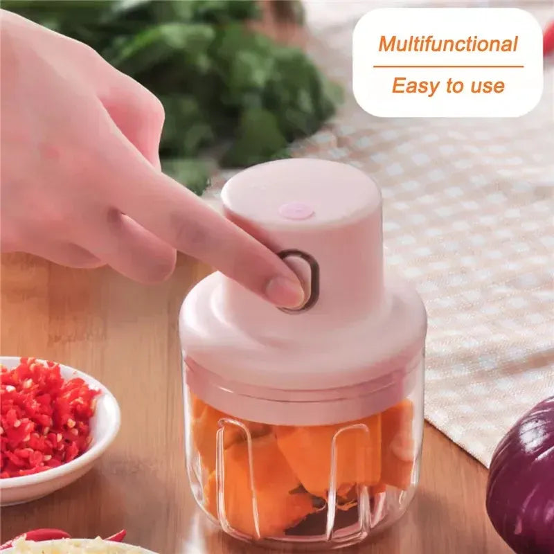 Mini Food Chopper Portable USB Rechargeable Vegetable Garlic Meat Grinder